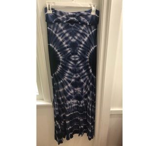 Blue Tie Dye Maxi Skirt.